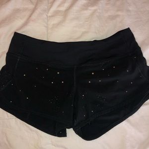 Lululemon Black with Gold stars shorts